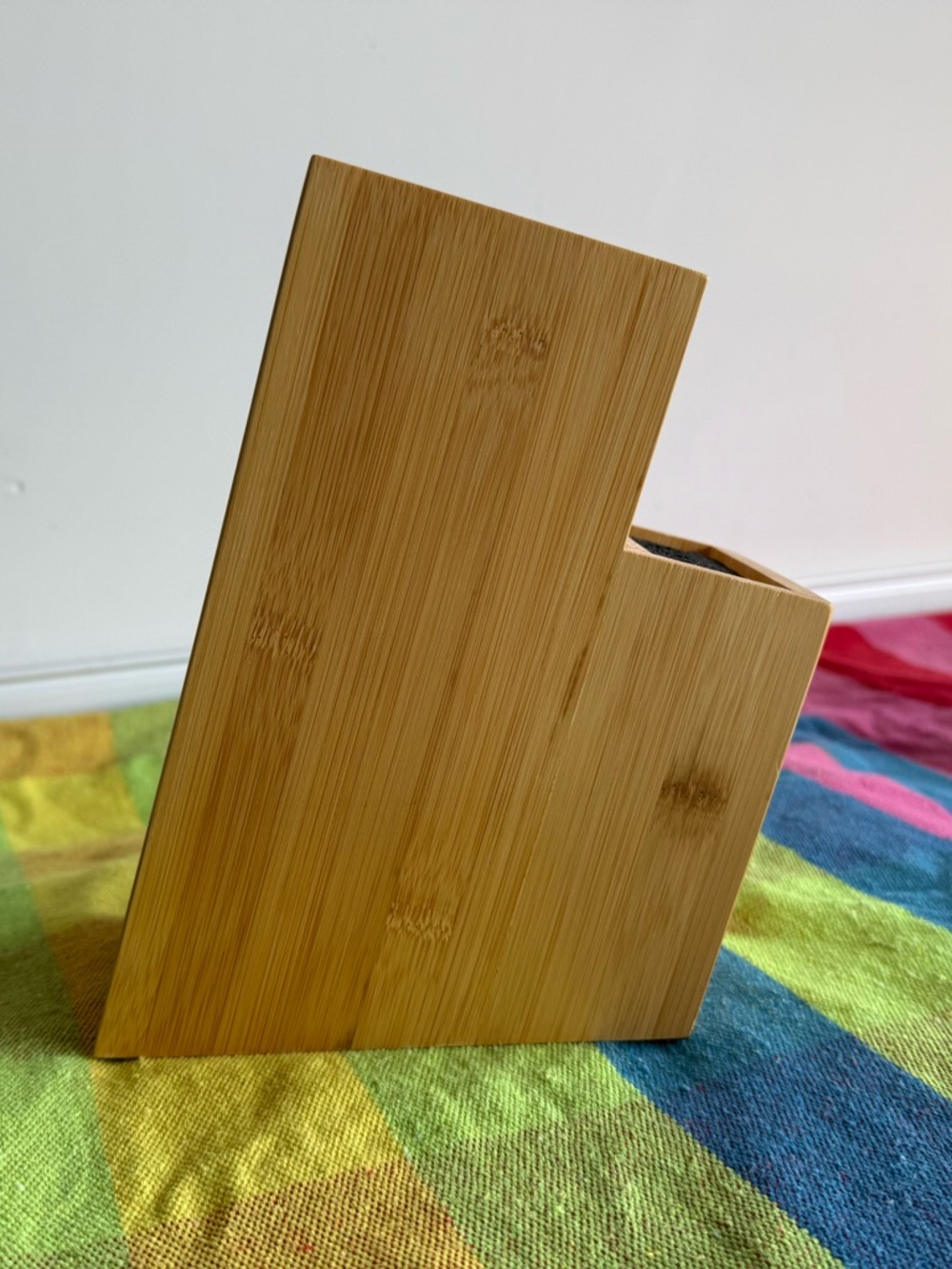 Bamboo Knife Block Holder - Natural Wood